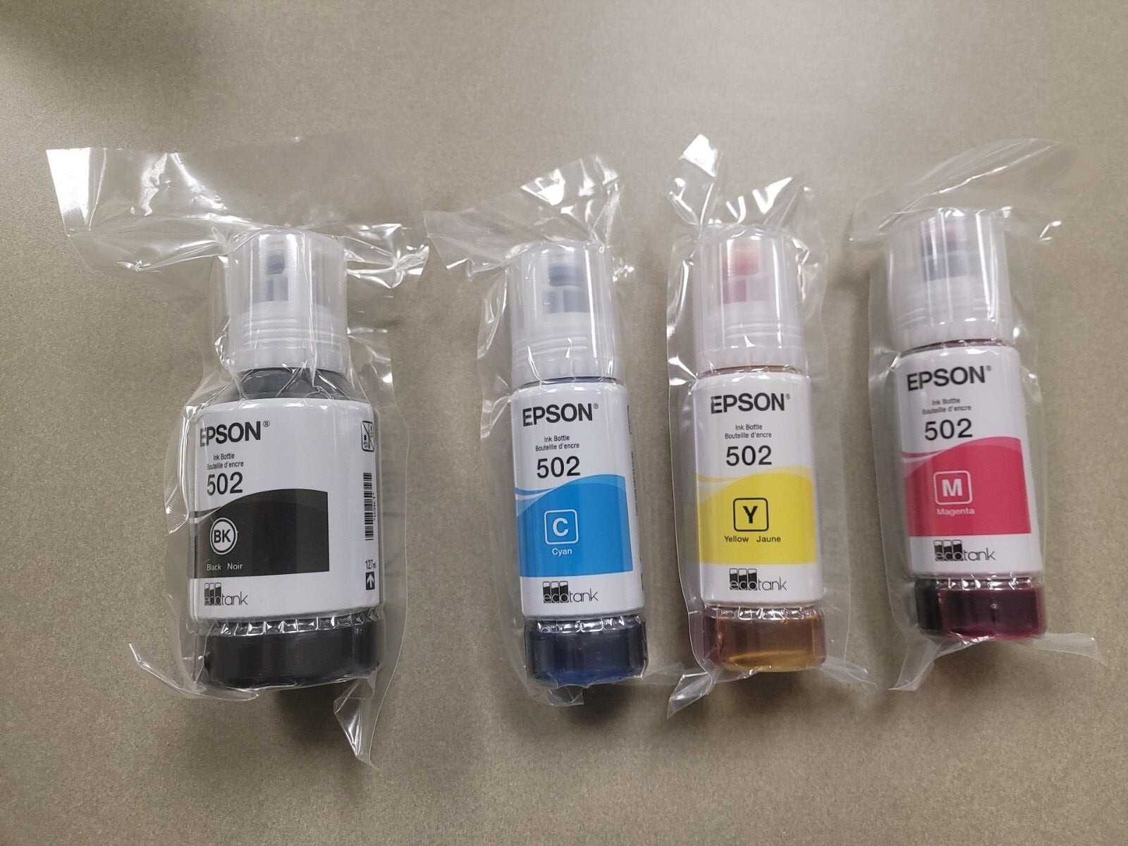 NEW Genuine Epson 502 Ink Bottle Set WORKS w/ALL ECOTANK 502 Exp