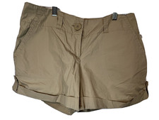 New York Company Womens Shorts Size 8 100 Cotton Tan Beige Cuffed Leg