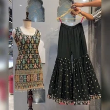 Presenting Wedding Wear Georgette Top Palazzo With Dupatta For Women