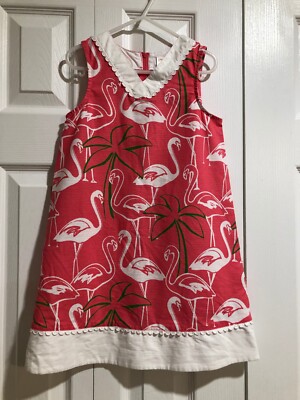 GYMBOREE Palm Beach Paradise Circle Trim Pink Flamingo Dress, Size 7, | eBay