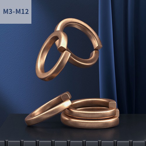 M3 M4 M5 M6 M8 M10 M12 Spring Coil Washers Solid Brass Split Lock Spiral Gasket - Picture 4 of 5