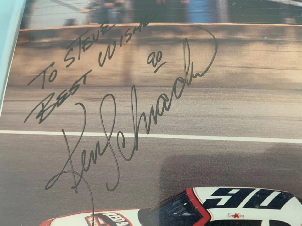 Ken Schrader personalized autographed 8 x 10 racing photo. Red Baron Ford  - Image 2 of 2