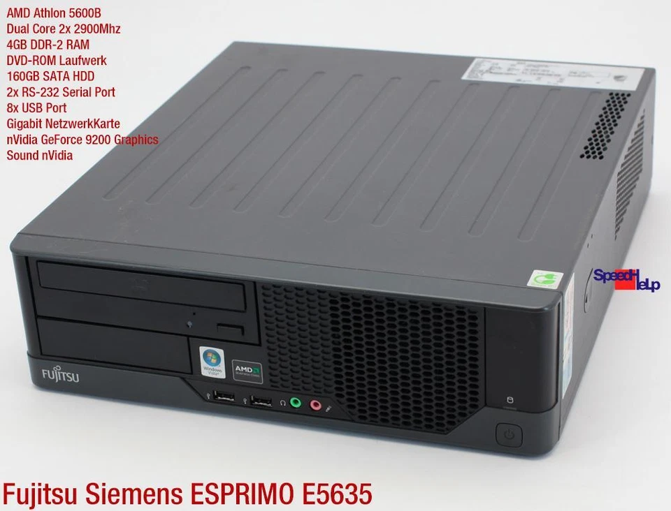 Pc Computer Fujitsu Esprimo E5635 D2904 Rs-232 Port Windows Xp Amd 5600b 4gb Ram - Image 2 of 4