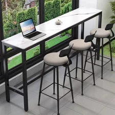 120cm Kitchen Bar Table Counter Breakfast Dining Table Coffee Table w/ Footrest