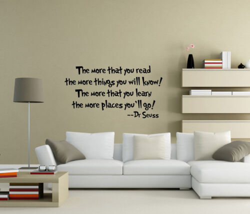 Dr Seuss more you read more things you know Wall Stickers Nursery Decor UK 4AS - Picture 1 of 4