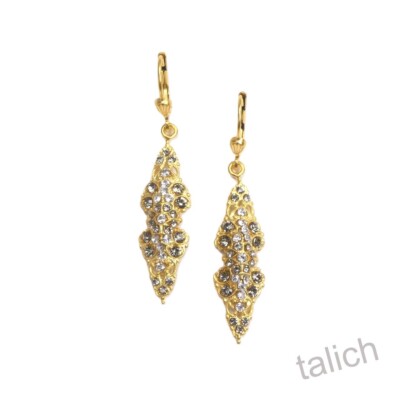 La Vie Parisienne Catherine Popesco Vintage Filigree Drop Earrings Full Crystals
