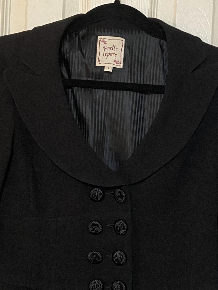 Nanette Lepore Brand Black Coat (Long) Women's Size 2 (Great Condition/Used!) - Image 4 of 4