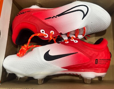 Nike Hyperdiamond 4 Elite CZ5917-600  Red White Softball Cleats Women Size 7.5