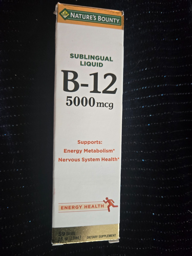 Nature's Bounty B-12 5000 mcg Sublingual Liquid Energy Health,2 Fl Oz (1 Count)