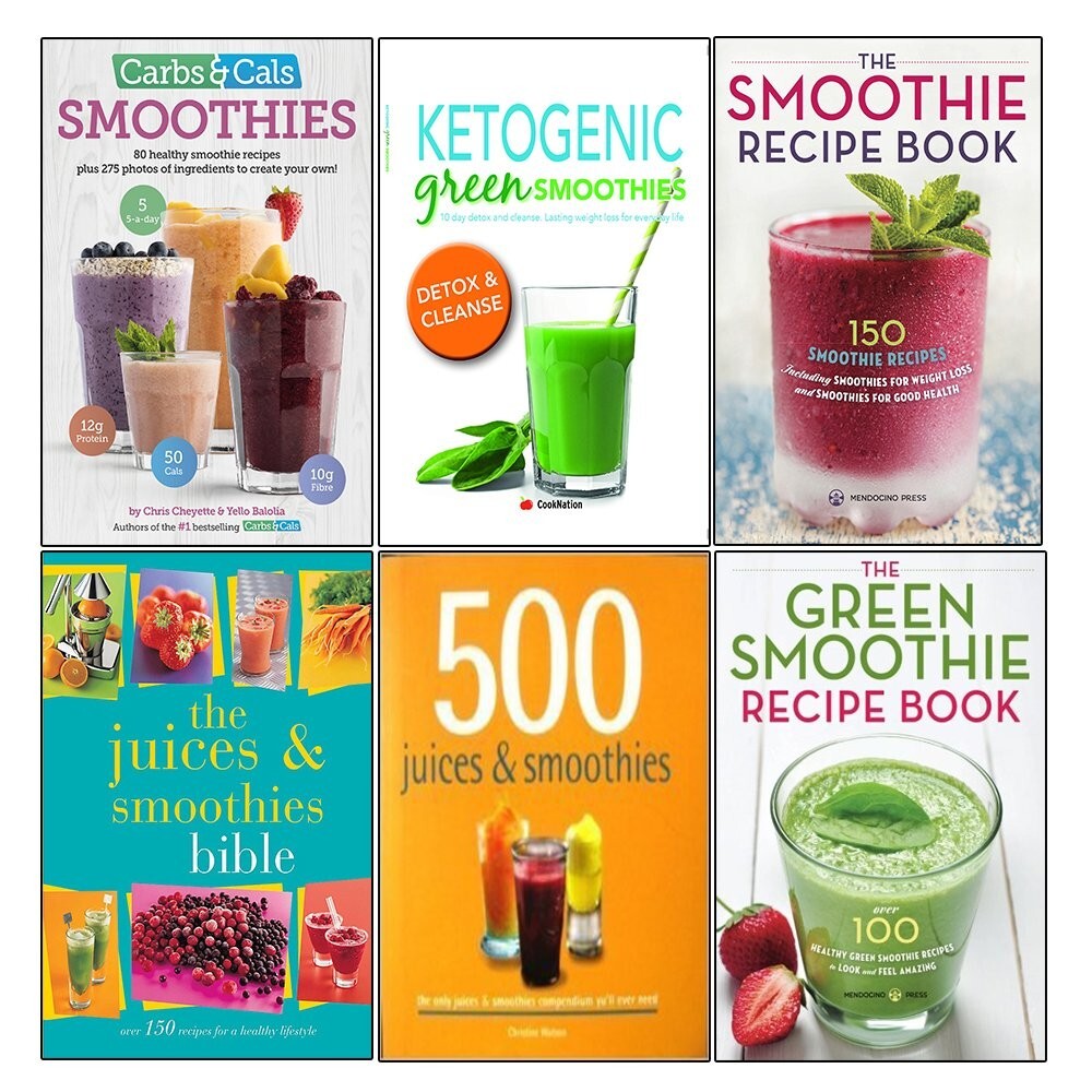 Carbs and cals,ketogenic green, juices and 500 juices and green smoothie 6 books