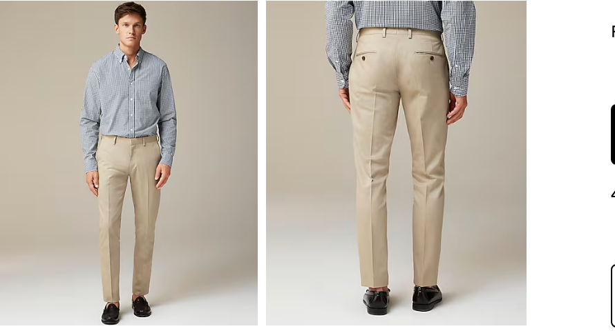 J.Crew $198 Ludlow Slim-fit suit pant in Italian chino Khaki 36X32 AT051 |  eBay