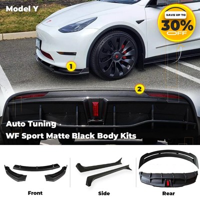Tesla Body Kit 2023 WF Sport Bumper Lip Rear Diffuser Sdie Skirt Rear Spoiler