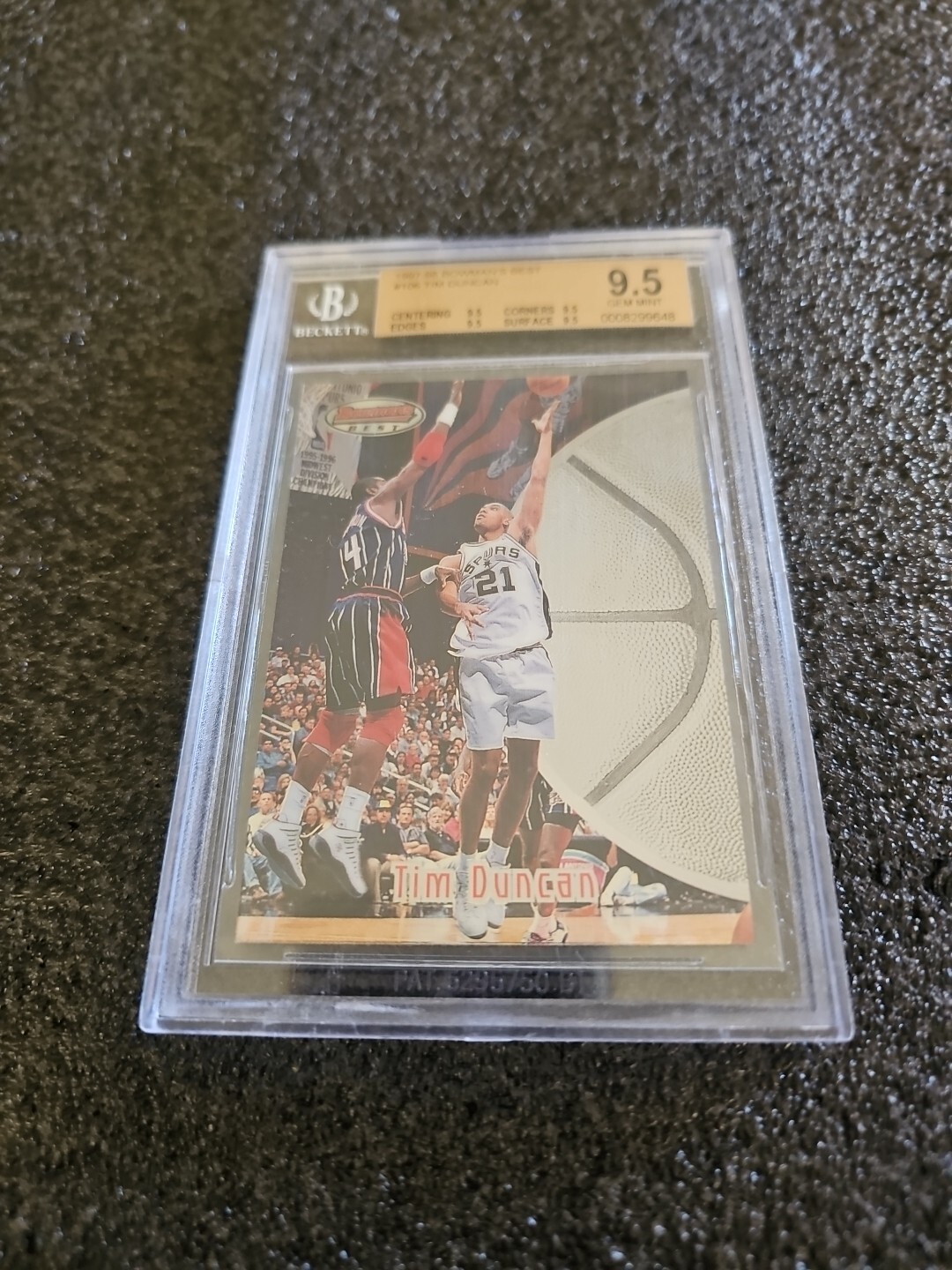 TIM DUNCAN BGS GEM MINT 9.5 1997-98 Bowmans Best HOF Rookie Basketball Card #106