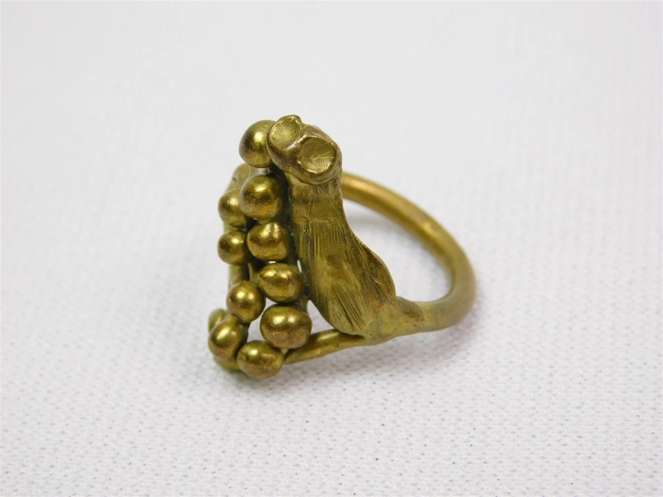 Anillo Brutalista Modernista Vintage Latón o Bronce Talla 5.5 Foto 2 de 4