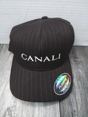 CANALI BROWN W/ PINSTRIPE Fitted Hat L / XL Stretch Flexfit by YUPOONG