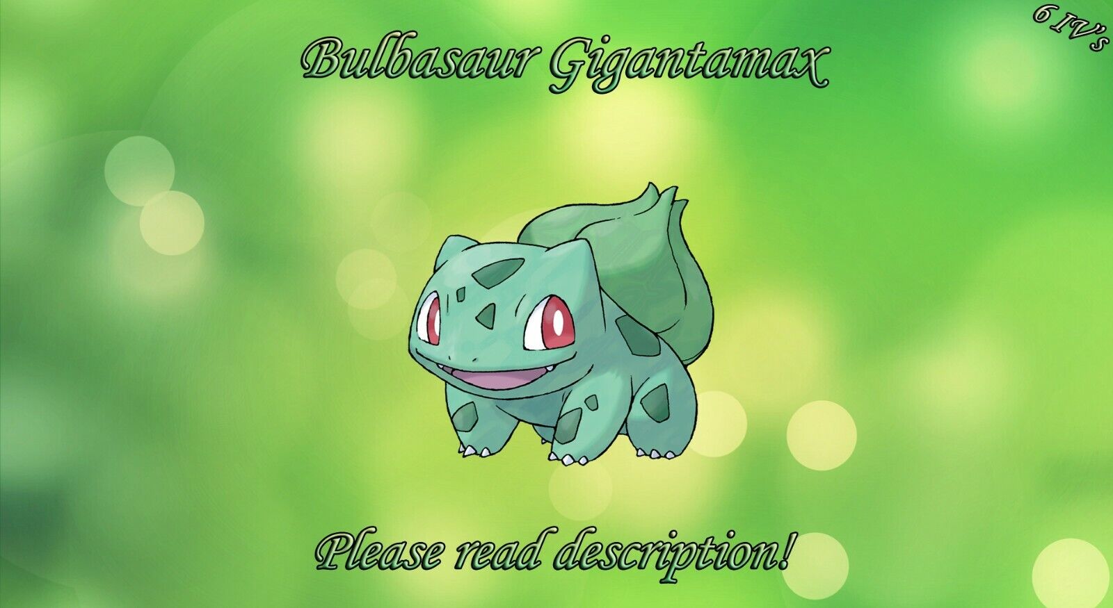 Pokemon Sword/Shield 6IV ULTRA SHINY Bulbasaur Hidden Ability Chlorophyll  45496596583