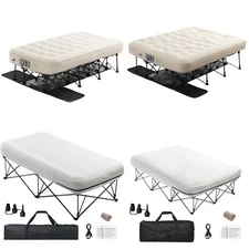 Air Mattress with Frame & Pump 1 / 2 Person Bed Blow Up Cot Camping 300 / 600lbs