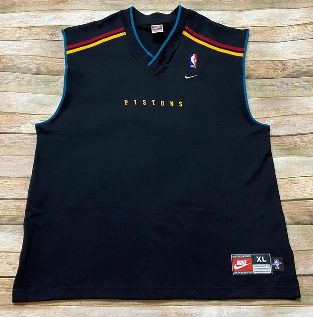 Nike DETROIT PISTONS Practice Warm Up Shirt Sleeveless RARE Vtg 90s NBA