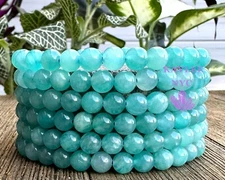 Wholesale 6 Pcs Natural Amazonite 6mm 7.5” Crystal Healing Stretch Bracelet