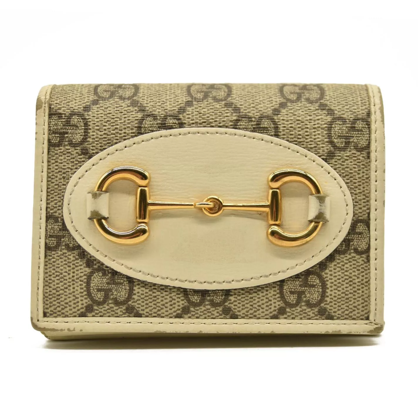 Étui à cartes mural Gucci GG Supreme monogramme texturé dollar veau Horsebit 1955