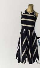 ELIZA J. HALTER BLUE /WHITE  STRIPED DRESS -4