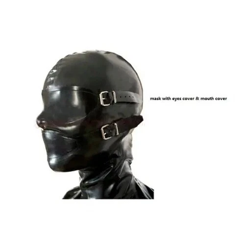 Sexy Hot Sale Latex Rubber Hood Cover with Long Nose Dental Mouth Tube Gag - Image 4 of 4