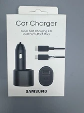 Brand New Samsung 45W 2 Ports Super Fast Charging Dual Car Charger with Cable