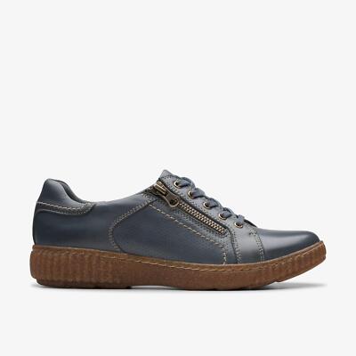 Clarks Womens Caroline Janna Dark Blue Leather 26179520 | eBay