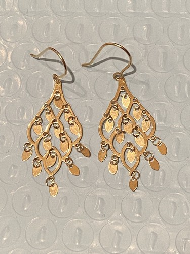 HMY Jewelry 10kt Gold Chandelier Hook Back Earrings MSRP$686.97 - Picture 2 of 4