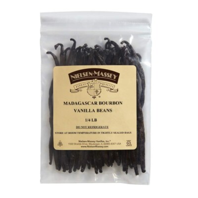 Nielsen-Massey Whole Madagascar Bourbon Vanilla Beans 1/4Lb(4 Oz) Bag