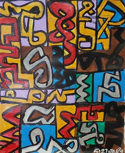 acrylic abstract study 17inx14in - by ronald allen 2020 / f206