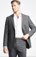 TED BAKER LONDON Blazer Suit Jacket Mens 36R Wool 2-Buttons Italy Windowpane EUC