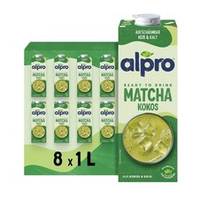 Alpro Matcha Coconut - 8 x 1 L - Vegan - Ready to Drink - Frothable