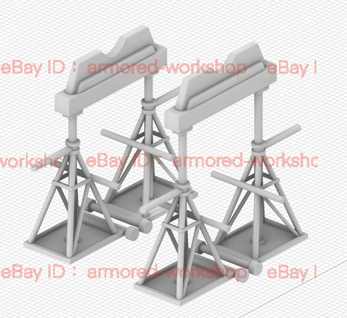 Telaio supporto manutenzione aeromobili seconda guerra mondiale stampato in 3D 1/72 non verniciato - Foto 2 di 3