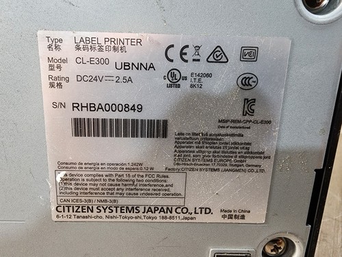 CITIZEN CL-E300 BARCODE LABEL PRINTER DIRECT THERMAL USB SERIAL LAN - Picture 8 of 8