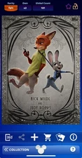 DIGITAL TOPPS DISNEY Nick Wilde/Judy Hopps VINTAGE EPIC SILVER SPARKLE /250 Read