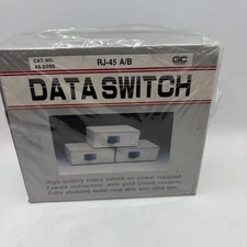 NEW GC Electronics RJ-45 A/B Data Switch Vintage Gold Plated Contacts Metal Case