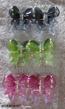 CLOSEOUT 4 4 2 2 NEW CLEAR COLOR PLASTIC HAIR CLIP / FLAT COMB / STONE 1 1/4 "