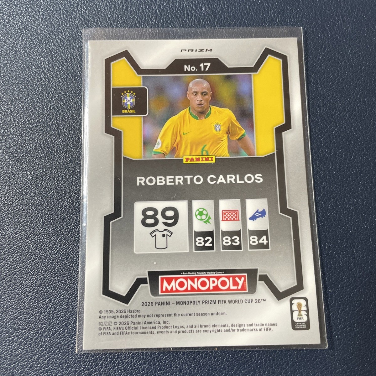 2026 Prizm Monopoly FIFA World Cup #17 Roberto Carlos Gold Cracked