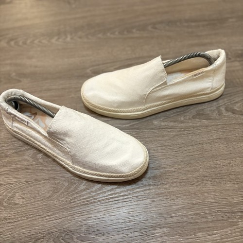 Roxy Shoes Slip-on Cream Fabric Low Top Round Toe Comfort Women’s Size 10 Boho - Picture 3 of 12