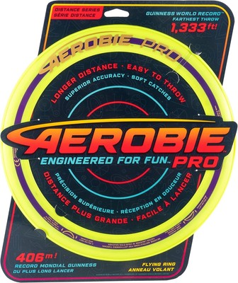 Aerobie Pro Ring Outdoor Flying Disc, 14 inches, Yellow 