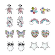 8 Pairs Clip on Earrings for Girls kids Toddler Hypoallergenic Cute Clip-on Earr