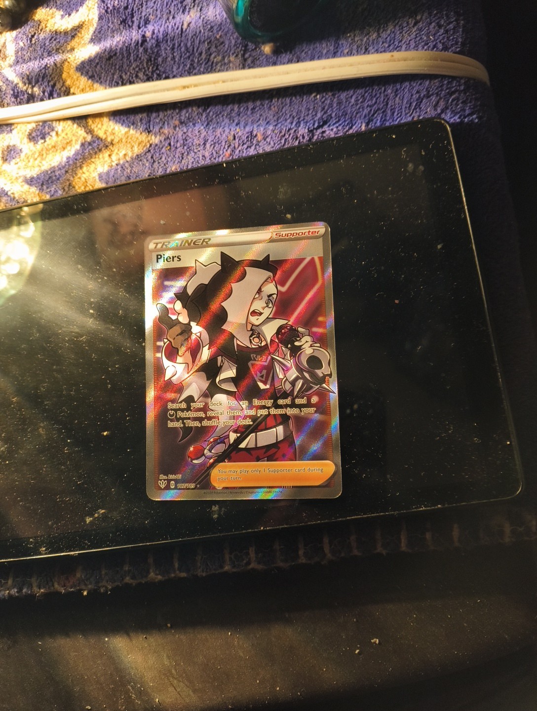 Piers 187/189 Darkness Ablaze NM Full Art Ultra Rare Pokemon Card