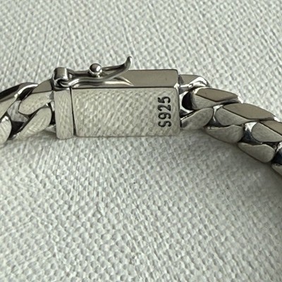 925 Sterling Silver Curb Chain Bracelet   20cm   22g   Men s / Unisex   S925
