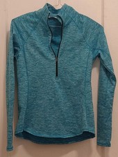 DSG Blue 1/4 Zip Stretch Long Sleeve Athletic Fit Pullover Top M