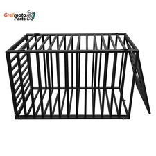 47.2''Black Chew-resistant Heavy Duty Metal Dog Cage Kennel Pet Crate