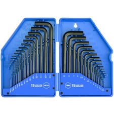 Hex Key Allen Wrench Set 31 PCS SAE Metric Assortment L Shape Storage Case