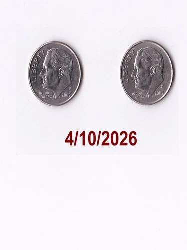 2009P ROOSEVELT DIMES SEMI-KEY!Circulated! LOT OF 2!