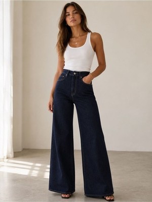 Zara New ZW Collection Jeans Wide Leg High Rise