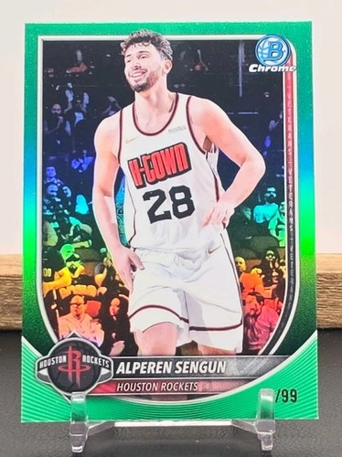 Topps 2025-26 Bowman Chrome Alperen Sengun Rockets Green /99 #BCV-133
